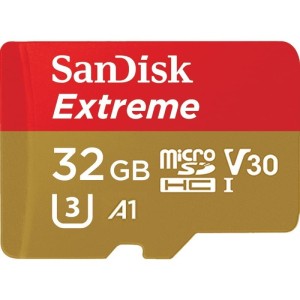 KARTA SANDISK EXTREME microSDHC 32 GB 100/60 MB/s A1 C10 V30 UHS-I U3 - GoPro