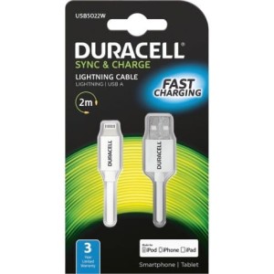 Duracell Kabel USB-A/ Apple Lighting 2m biały