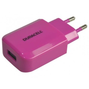Duracell ładowarka sieciowa 5V 2.1A + kabel USB / micro USB 1m różowy