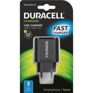 Duracell ładowarka sieciowa 1 x USB-C / USB-A 5V 3.0A czarny