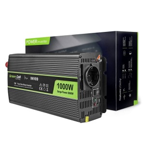 Samochodowa Przetwornica Napięcia Green Cell 12V do 230V 1000W/2000W Czysta sinusoida