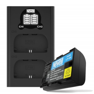 Zestaw ładowarka dwukanałowa Newell DL-USB-C i dwa akumulatory LP-E6 do Canon
