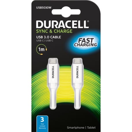 Duracell Kabel USB-C / USB-C 3.0 1m biały