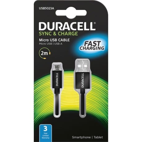 Duracell Kabel USB-A / micro USB 2m czarny