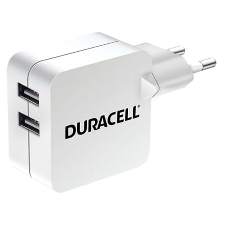 Duracell ładowarka sieciowa 2 x USB 5V 2.4A biały