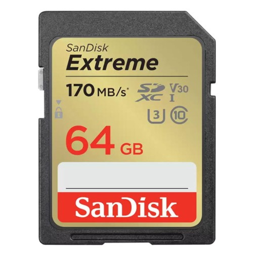KARTA SANDISK EXTREME SDXC 64GB 170/80 MB/s C10 V30 UHS-I U3