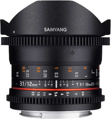 Samyang 12MM T3.1 VDSLR ED AS NCS FISH-EYE Canon EF