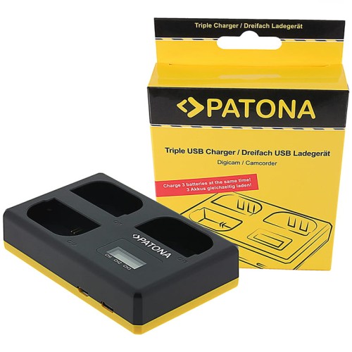 PATONA potrójna ładowarka USB do Nikon EN-EL14