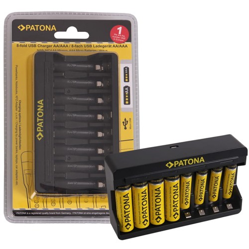 PATONA 8-kanałowa ładowarka do baterii AA / AAA