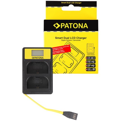 PATONA podwójna ładowarka Smart DUAL LCD USB LP-E6