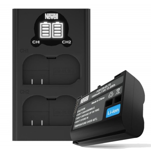 Zestaw ładowarka dwukanałowa Newell DL-USB-C i akumulator EN-EL15 do Nikon
