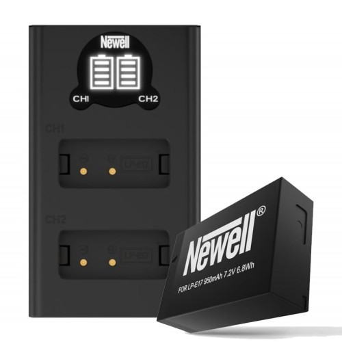 Zestaw ładowarka dwukanałowa Newell DL-USB-C i akumulator LP-E17 do Canon