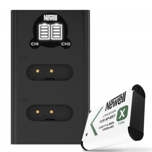 Zestaw ładowarka dwukanałowa Newell DL-USB-C i dwa akumulatory NP-BX1 do Sony