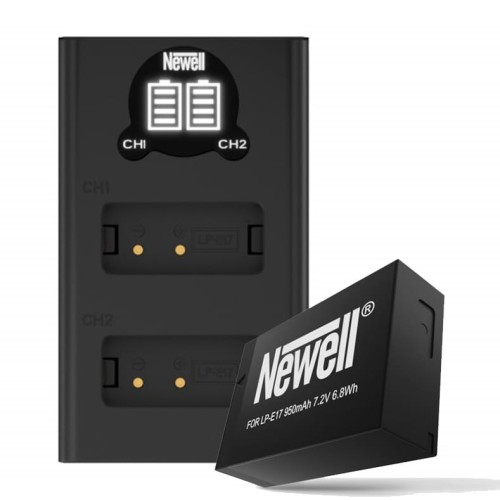 Zestaw ładowarka dwukanałowa Newell DL-USB-C i dwa akumulatory LP-E17 do Canon