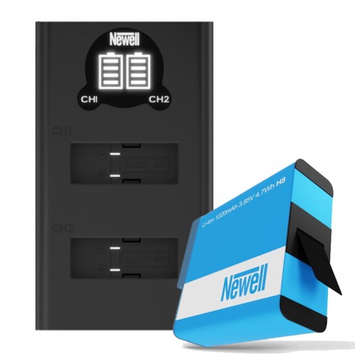 ładowarka dwukanałowa Newell DL-USB-C i dwa akumulatory
