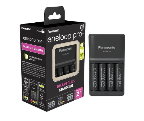 ŁADOWARKA PANASONIC BQ-CC55 + 4 x R6/AA ENELOOP PRO 2500 mAh