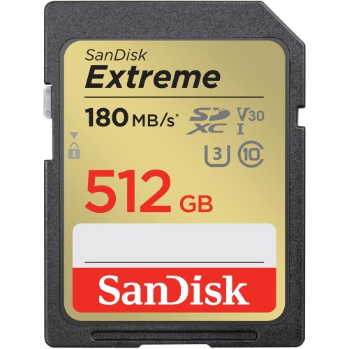 KARTA SANDISK EXTREME SDXC 512 GB 180/130 MB/s C10 V30 UHS-I U