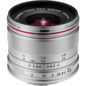 Obiektyw Venus Optics Laowa C-Dreamer Lightweight 7,5 mm f/2,0 do Micro 4/3 - srebrny